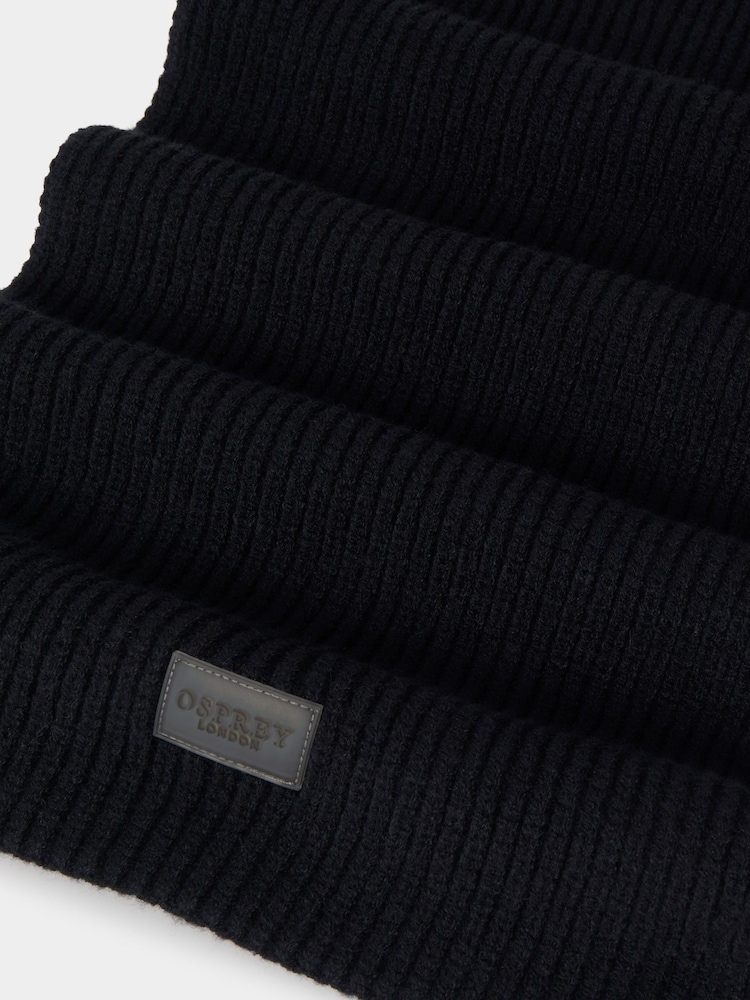 Osprey London Ribbed Black Scarf - Image 2 of 2