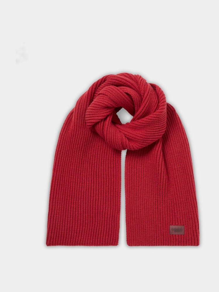 Osprey London Red Ribbed Scarf - Image 1 of 3