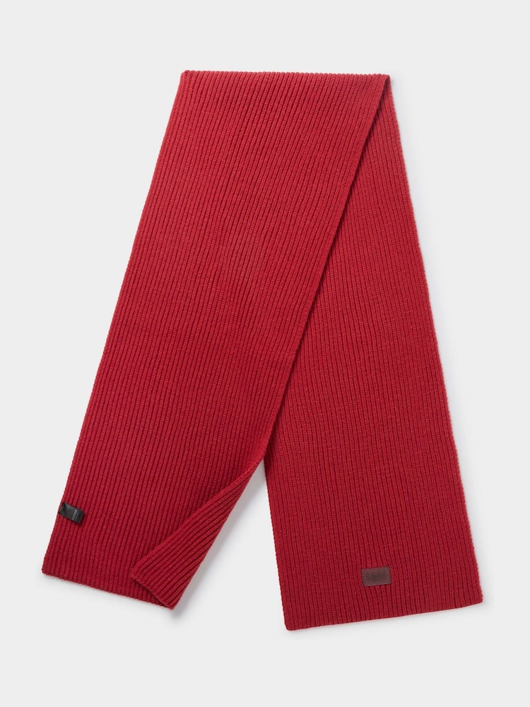 Osprey London Red Ribbed Scarf - Image 2 of 3