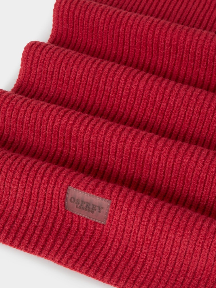 Osprey London Red Ribbed Scarf - Image 3 of 3 Osprey London Red Ribbed Scarf - Image 3 of 3