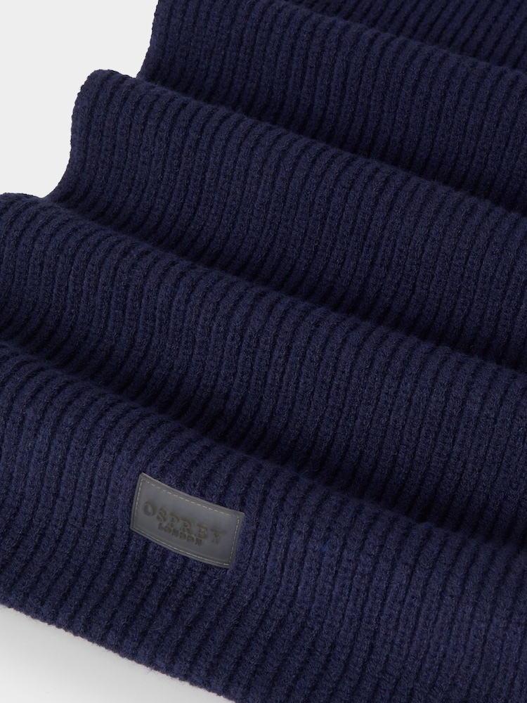 Osprey London Blue Ribbed Scarf - Image 3 of 3