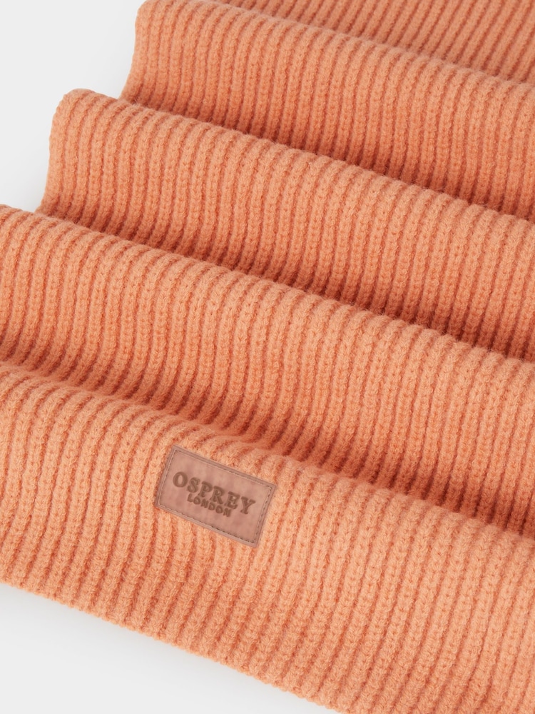 Osprey London Orange Ribbed Scarf - Image 3 of 3