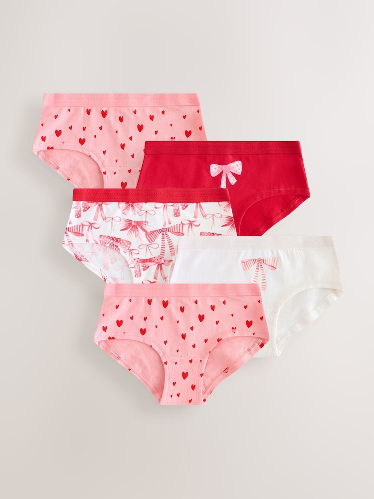 Red Hipster Briefs 5 Pack (2-16yrs) - Image 1 of 9 Red Hipster Briefs 5 Pack (2-16yrs) - Image 1 of 9