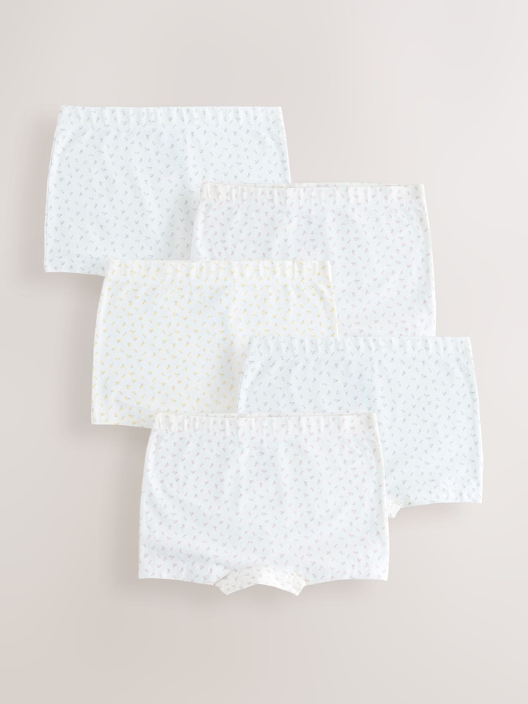 Ecru White Short Briefs 5 Pack (2-16yrs) - Image 1 of 9 Ecru White Short Briefs 5 Pack (2-16yrs) - Image 1 of 9
