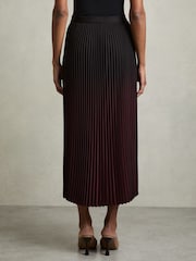 Reiss Black/Pink Marlie Petite Ombré Pleated Midi Skirt - Image 5 of 6