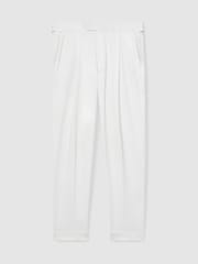 Reiss White Cantwell Cotton-Blend Tapered Trousers - Image 2 of 7