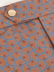 Reiss Tobacco Brown Caprio Geometric Print Swim Shorts - Image 6 of 6