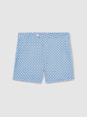 Reiss French Blue Caprio Geometric Print Swim Shorts - Image 2 of 5