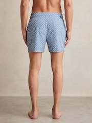 Reiss French Blue Caprio Geometric Print Swim Shorts - Image 4 of 5