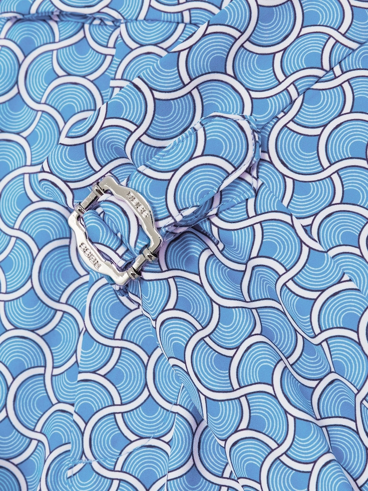 Reiss French Blue Caprio Geometric Print Swim Shorts - Image 5 of 5