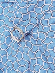 Reiss French Blue Caprio Geometric Print Swim Shorts - Image 6 of 6