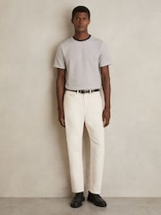 Reiss White/Navy June Heavyweight Striped T-Shirt - Image 3 of 6