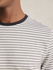 Reiss White/Navy June Heavyweight Striped T-Shirt - Image 4 of 6