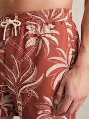 Reiss Brick Red/White Ganetti Palm Print Swim Shorts - Image 3 of 5