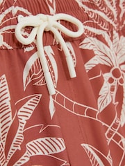 Reiss Brick Red/White Ganetti Palm Print Swim Shorts - Image 5 of 5
