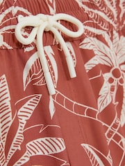 Reiss Brick Red/White Ganetti Palm Print Swim Shorts - Image 6 of 6