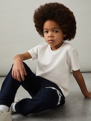 Reiss White Bradley 9-13 yrs Interlock-Jersey Crew-Neck T-Shirt - Image 1 of 4