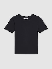 Reiss Navy Bradley 9-13 yrs Interlock-Jersey Crew-Neck T-Shirt - Image 2 of 4