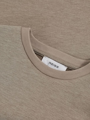 Reiss Taupe Brown Bradley 9-13 yrs Interlock-Jersey Crew-Neck T-Shirt - Image 4 of 4
