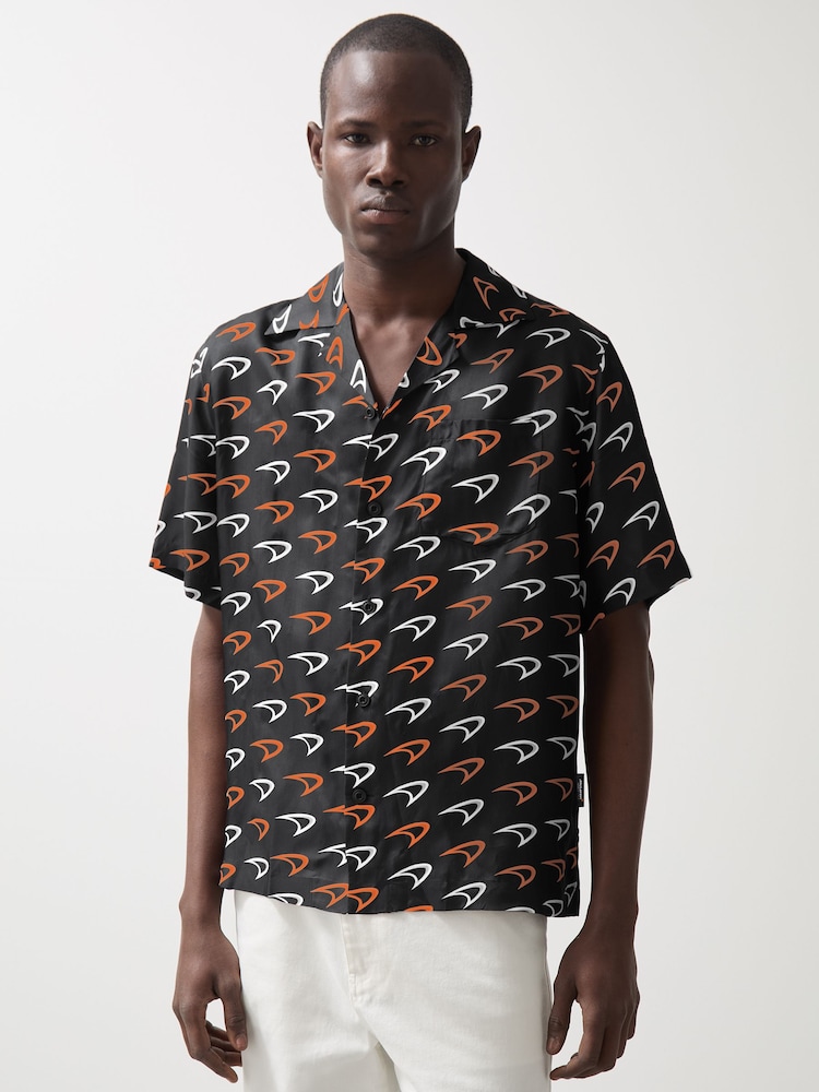 Reiss Black Vision McLaren F1 Team Speedmark Logo Shirt - Image 1 of 6