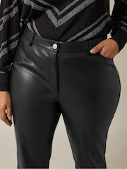 Evans PU Straight Leg Black Trousers - Image 4 of 5