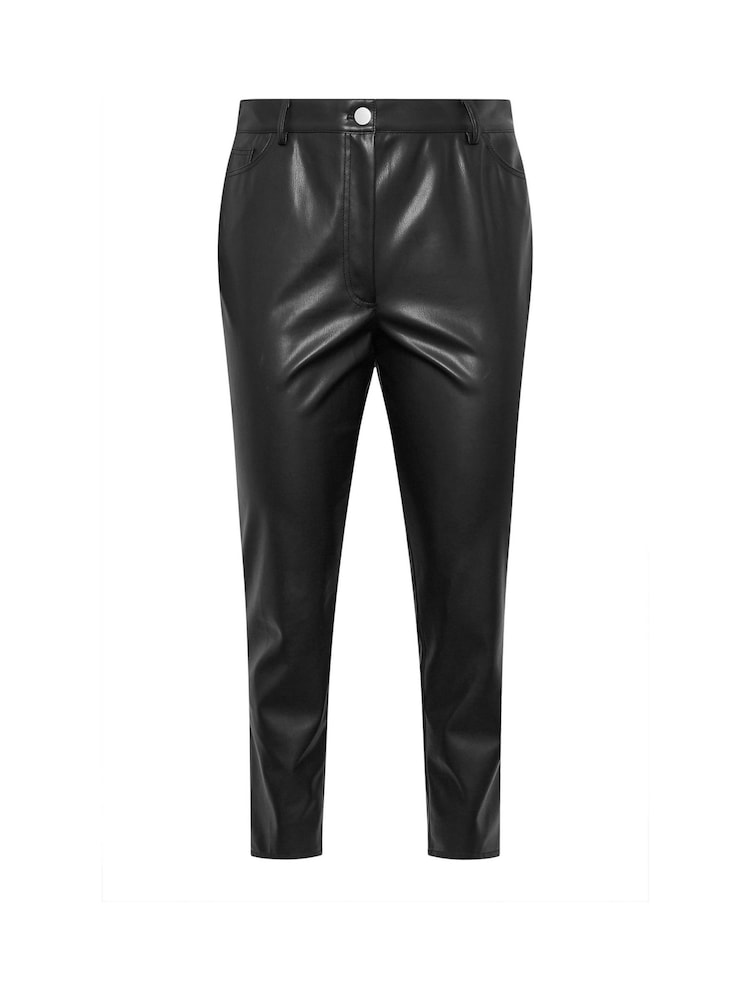 Evans PU Straight Leg Black Trousers - Image 5 of 5