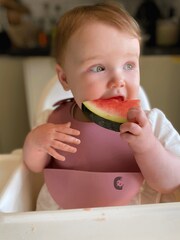 Cheeky Chompers Pink Silicone Baby Feeding Bibs 2 Pack - Image 3 of 7