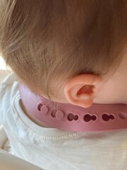 Cheeky Chompers Pink Silicone Baby Feeding Bibs 2 Pack - Image 4 of 7