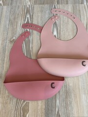 Cheeky Chompers Pink Silicone Baby Feeding Bibs 2 Pack - Image 5 of 7