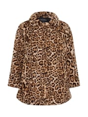 Evans Faux Fur Brown Coat - Image 5 of 5