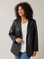 Evans PU Black Blazer - Image 1 of 5