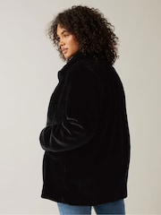 Evans Faux Fur Black Coat - Image 2 of 5