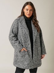 Evans Grey Curve Boucle Formal Coat - Image 1 of 5
