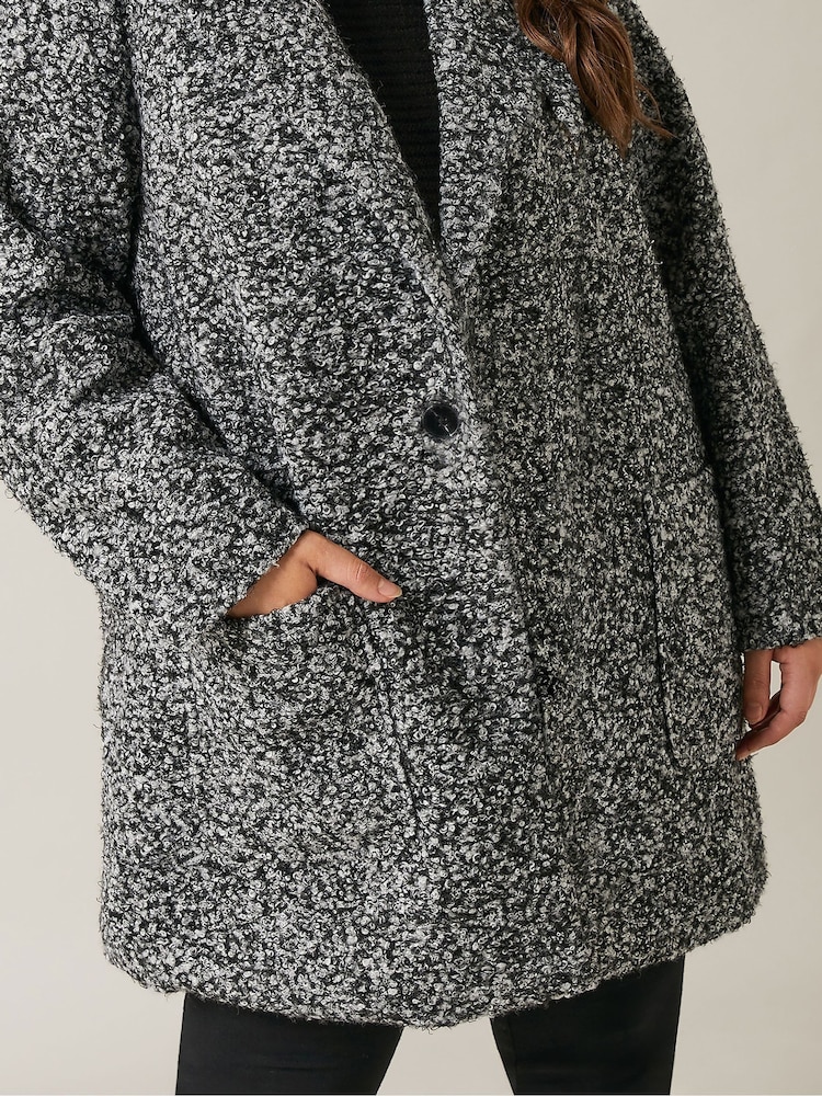 Evans Grey Curve Boucle Formal Coat - Image 2 of 5