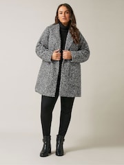 Evans Grey Curve Boucle Formal Coat - Image 3 of 5