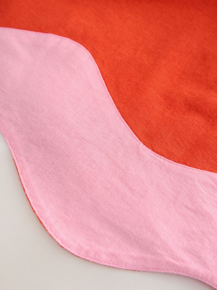 Red & Pink Scallop Edge Mini Shift Dress - Image 4 of 4