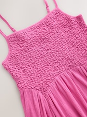 Bright Pink Strappy Textured Jersey Mini Dress - Image 5 of 6