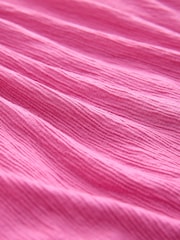 Bright Pink Strappy Textured Jersey Mini Dress - Image 6 of 6