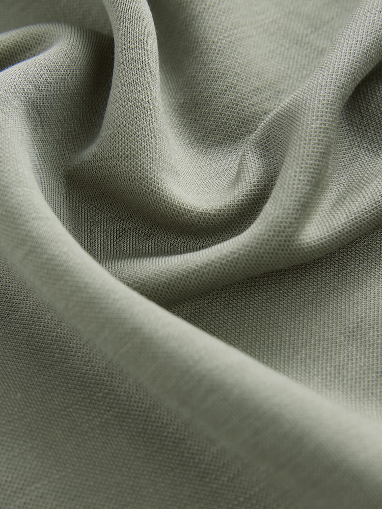 Sage Green Twist Neck Slinky Mini Dress - Image 6 of 6