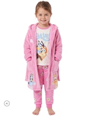 Character Pink Bluey & Bingo Pyjamas Dressing Gown Set - Image 6 of 11