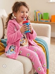 Character Pink Bluey & Bingo Pyjamas Dressing Gown Set - Image 9 of 11