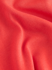 Bright Red 100% Cotton V-Neck Jersey Mini Summer Dress - Image 5 of 6