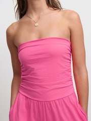 Živo roza - Bandeau Jersey Woven Mix (krilo, obleka ali plašč) srednje dolga; ki sega do sredine meč obleka - Slika 4 iz 7