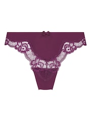Hunkemoller Purple Lace and Shine Brazilian knickers - Image 4 of 5