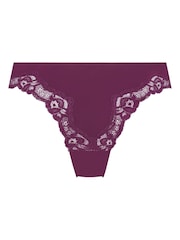 Hunkemoller Purple Lace and Shine Brazilian knickers - Image 5 of 5