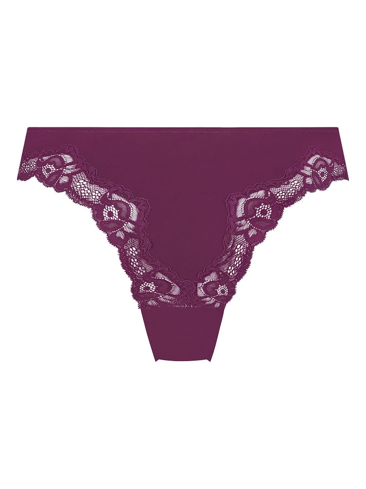 Hunkemoller Purple Lace and Shine Brazilian knickers - Image 5 of 5