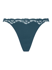 Hunkemoller Blue Lace and Shine knickers - Image 4 of 5