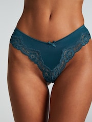Hunkemoller Purple Lace and Shine Brazilian knickers - Image 2 of 5