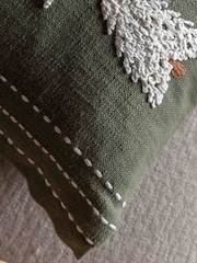 Gallery Home Green Forest Tree Embroidered Cushion - Image 2 of 4