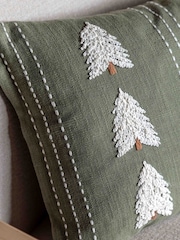 Gallery Home Green Forest Tree Embroidered Cushion - Image 3 of 4